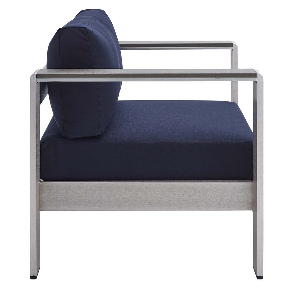 EEI-4322 Shore 7 Piece Sunbrella&reg; Fabric Outdoor Patio Aluminum Set by Modway