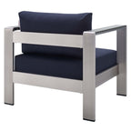 EEI-4322 Shore 7 Piece Sunbrella&reg; Fabric Outdoor Patio Aluminum Set by Modway