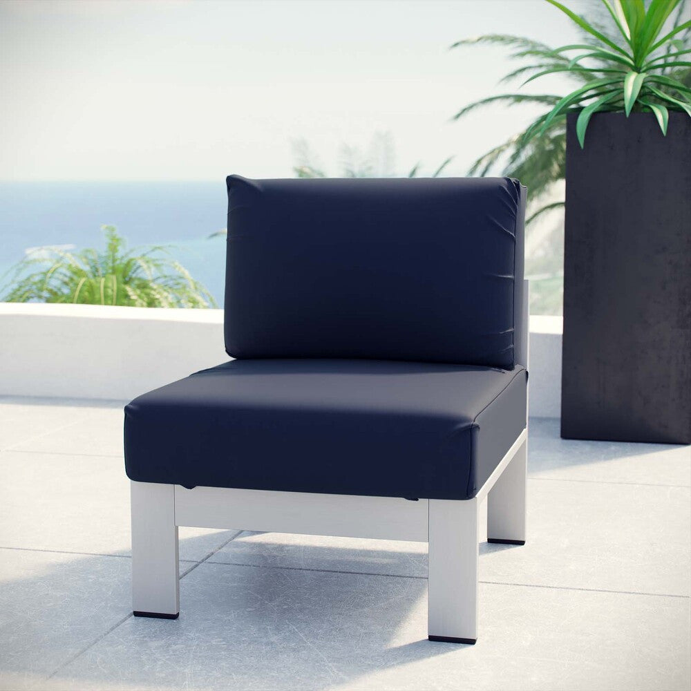 EEI-2263 Shore Armless Outdoor Patio Aluminum Chair by Modway