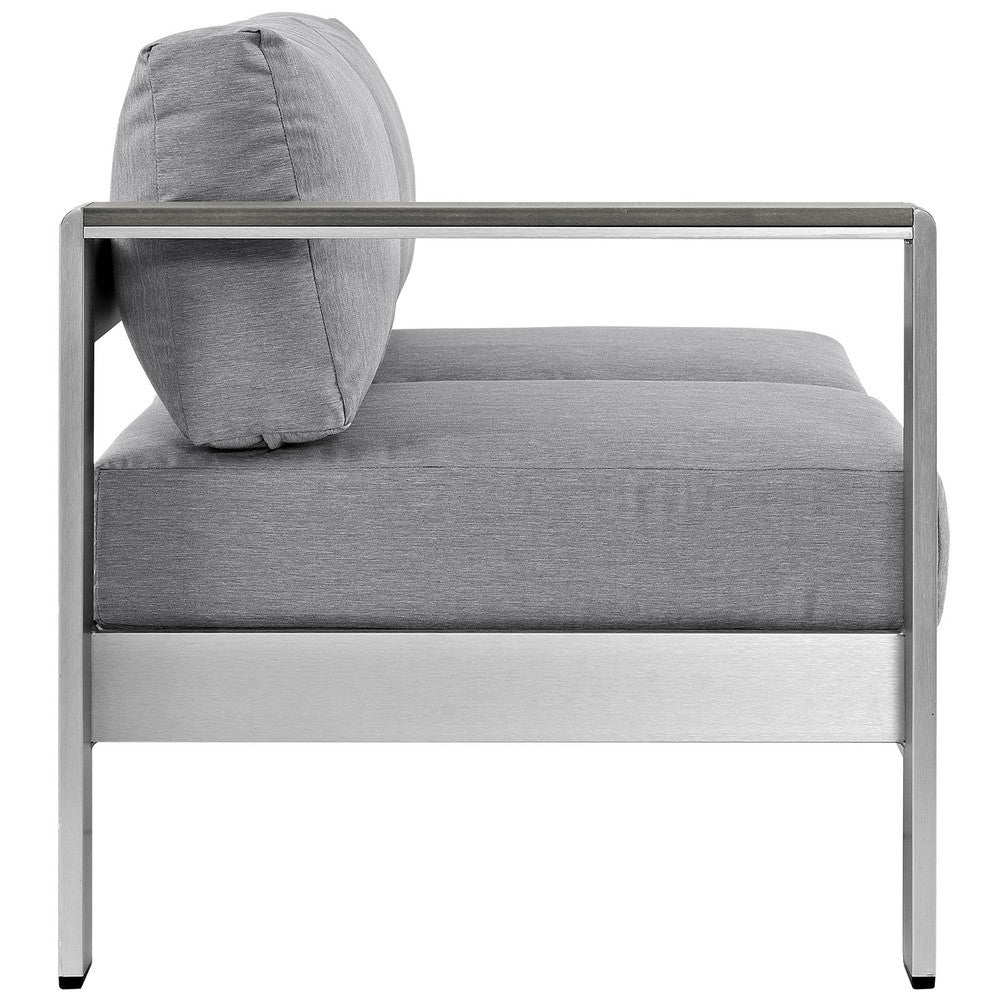 EEI-2265 Shore Left-Arm Corner Sectional Outdoor Patio Aluminum Loveseat by Modway