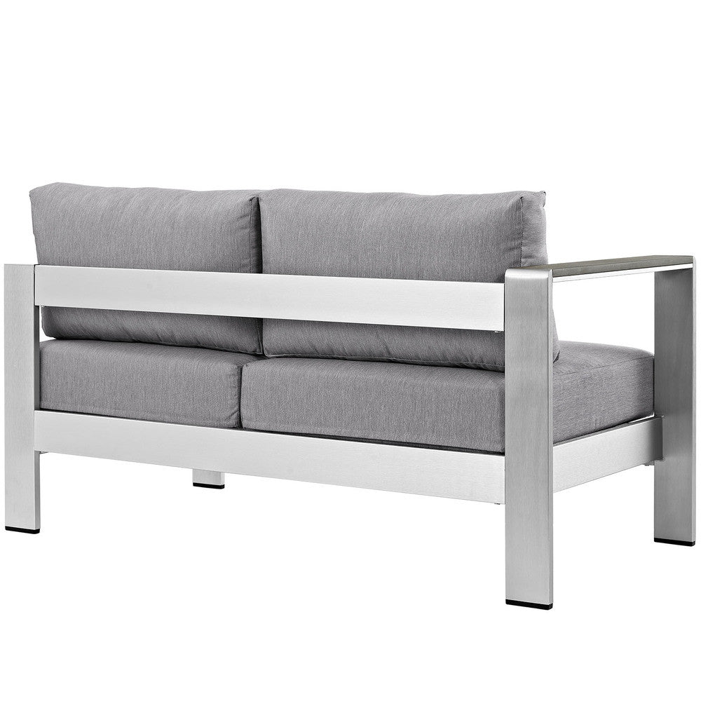 EEI-2265 Shore Left-Arm Corner Sectional Outdoor Patio Aluminum Loveseat by Modway