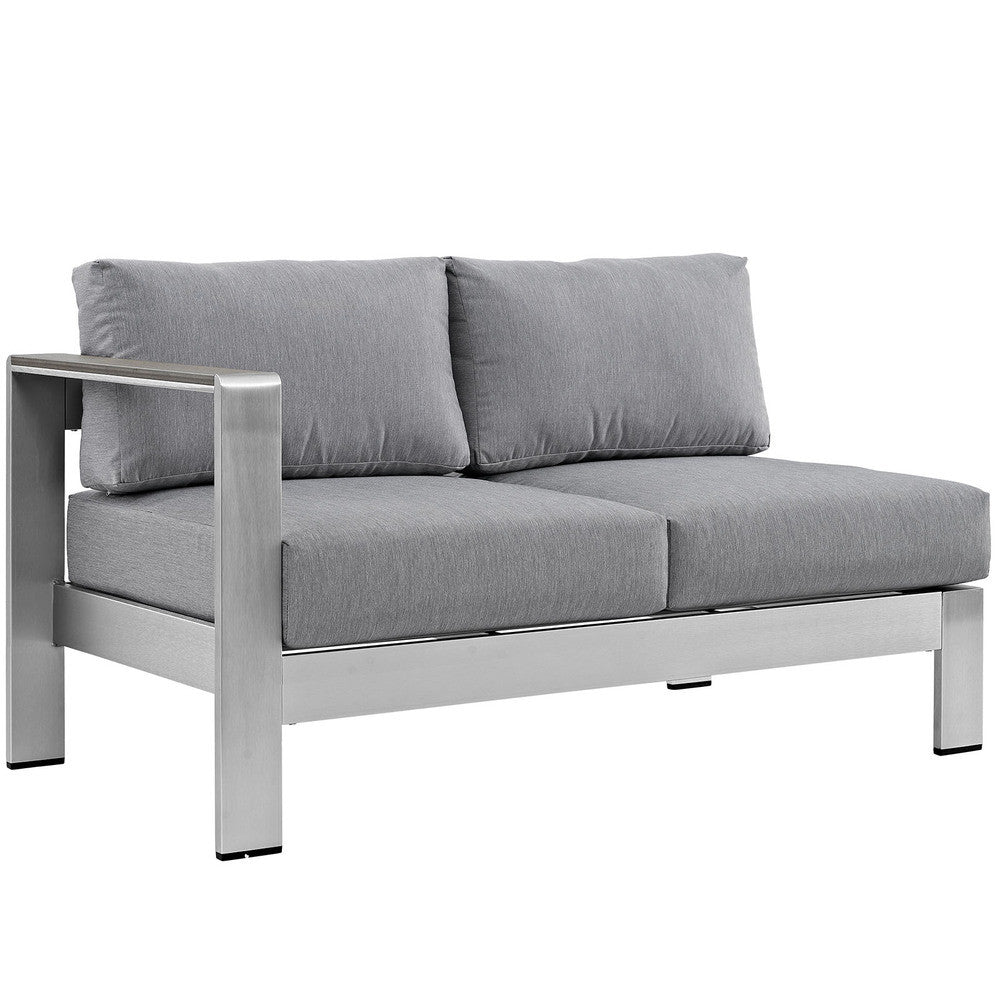 EEI-2265 Shore Left-Arm Corner Sectional Outdoor Patio Aluminum Loveseat by Modway