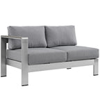 EEI-2265 Shore Left-Arm Corner Sectional Outdoor Patio Aluminum Loveseat by Modway