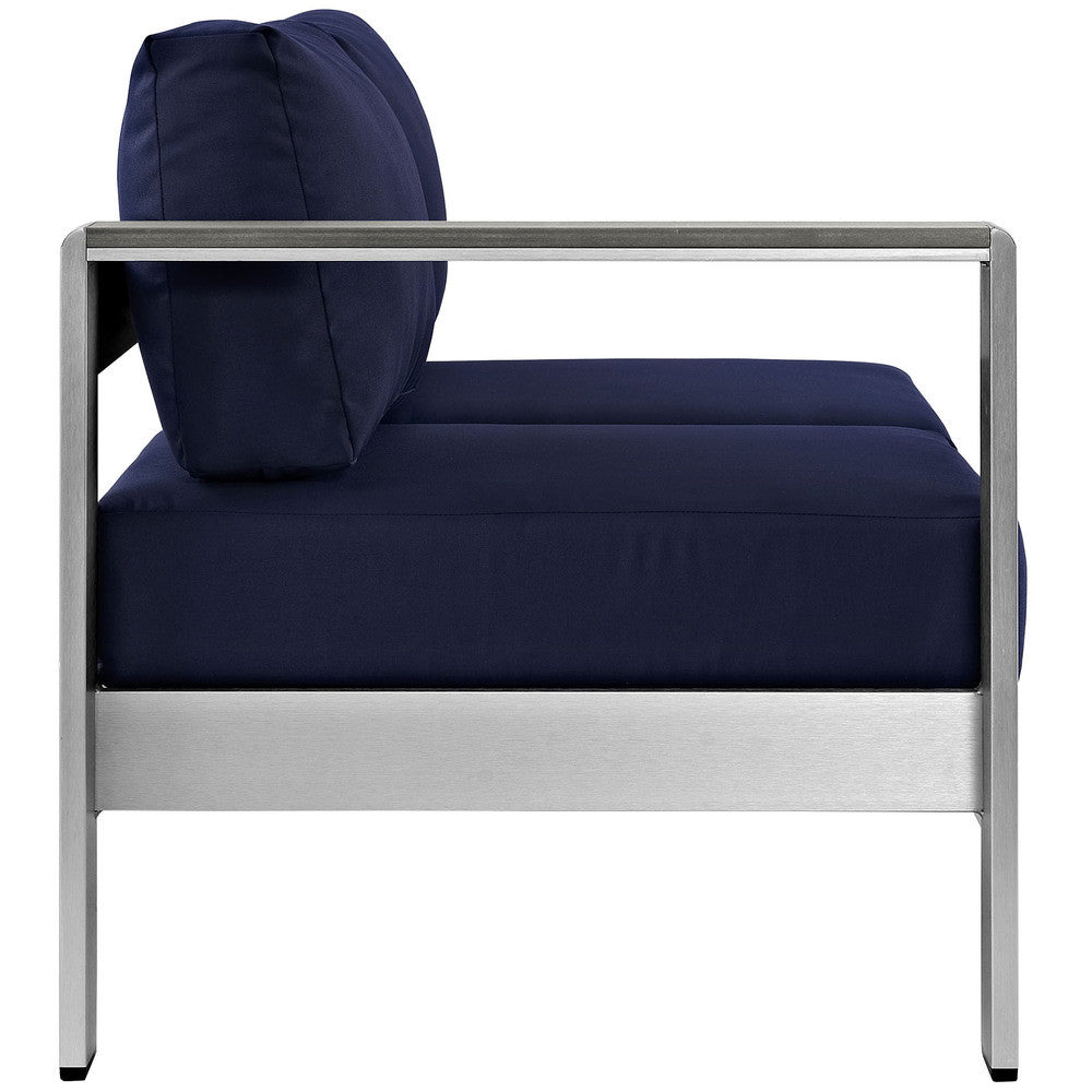 EEI-2265 Shore Left-Arm Corner Sectional Outdoor Patio Aluminum Loveseat by Modway