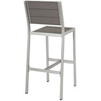 EEI-2255-SLV-GRY Shore Outdoor Patio Aluminum Armless Bar Stool by Modway