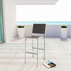EEI-2255-SLV-GRY Shore Outdoor Patio Aluminum Armless Bar Stool by Modway