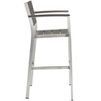 EEI-2254-SLV-GRY Shore Outdoor Patio Aluminum Bar Stool by Modway