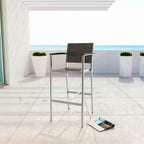 EEI-2254-SLV-GRY Shore Outdoor Patio Aluminum Bar Stool by Modway