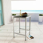 EEI-2256-SLV-GRY Shore Outdoor Patio Aluminum Bar Table by Modway