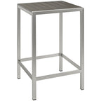 EEI-2256-SLV-GRY Shore Outdoor Patio Aluminum Bar Table by Modway