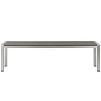 EEI-2252-SLV-GRY Shore Outdoor Patio Aluminum Bench by Modway