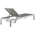 EEI-2247-SLV-GRY Shore Outdoor Patio Aluminum Chaise by Modway