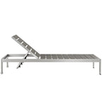 EEI-2467-SLV-GRY-SET Shore Outdoor Patio Aluminum Chaise Set of 2 by Modway