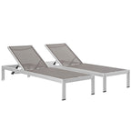 EEI-2472 Shore Outdoor Patio Aluminum Chaise Set of 2 by Modway
