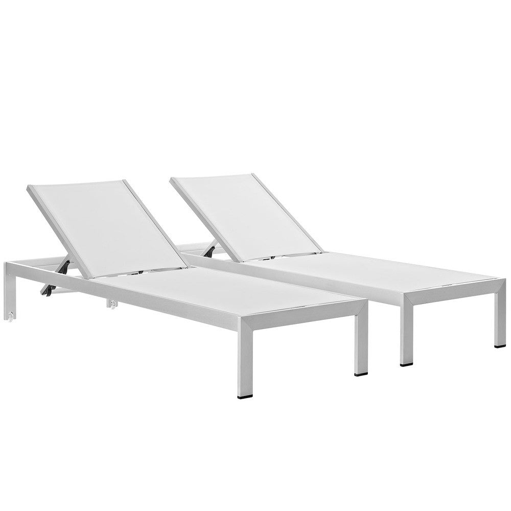 EEI-2472 Shore Outdoor Patio Aluminum Chaise Set of 2 by Modway