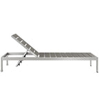 EEI-2468-SLV-GRY-SET Shore Outdoor Patio Aluminum Chaise Set of 4 by Modway