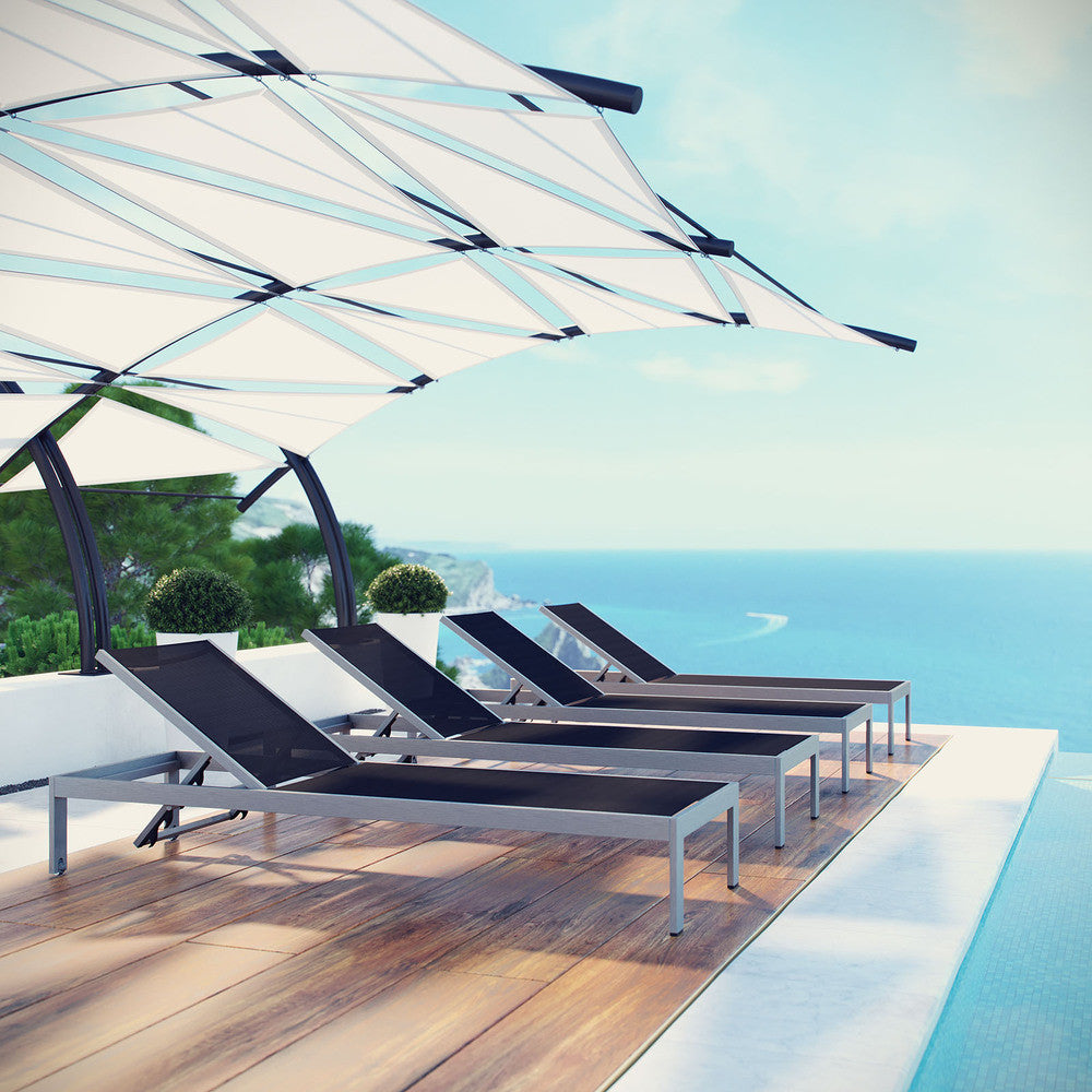 EEI-2473 Shore Outdoor Patio Aluminum Chaise Set of 4 by Modway
