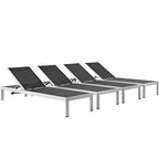 EEI-2473 Shore Outdoor Patio Aluminum Chaise Set of 4 by Modway