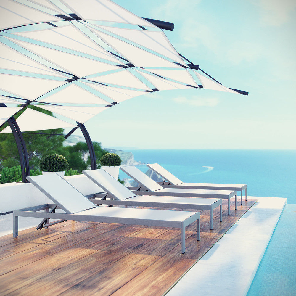 EEI-2473 Shore Outdoor Patio Aluminum Chaise Set of 4 by Modway