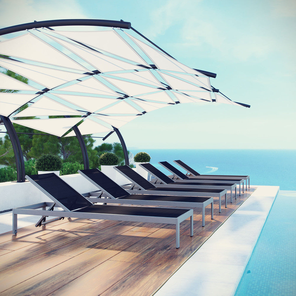 EEI-2474 Shore Outdoor Patio Aluminum Chaise Set of 6 by Modway