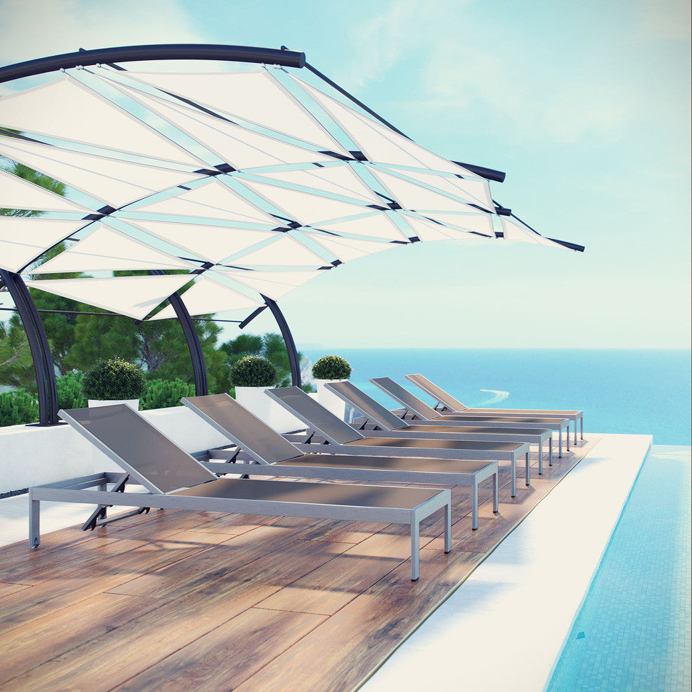 EEI-2474 Shore Outdoor Patio Aluminum Chaise Set of 6 by Modway