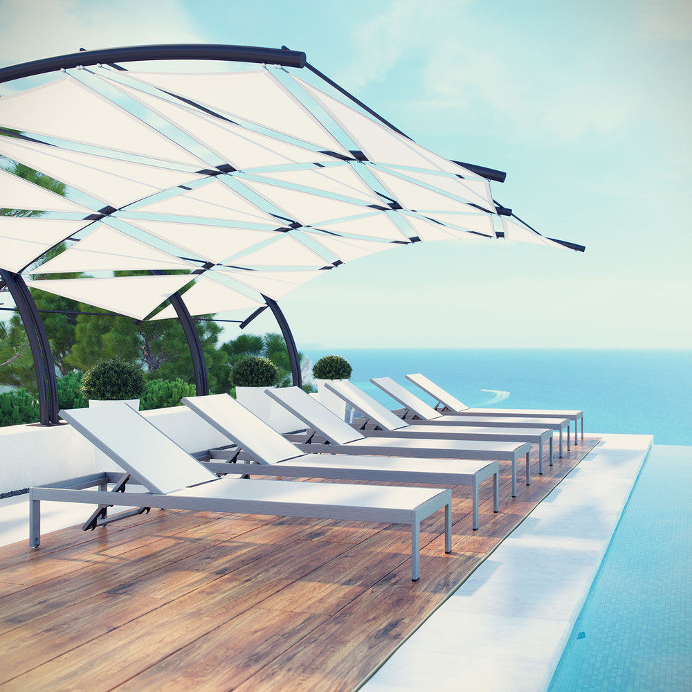 EEI-2474 Shore Outdoor Patio Aluminum Chaise Set of 6 by Modway