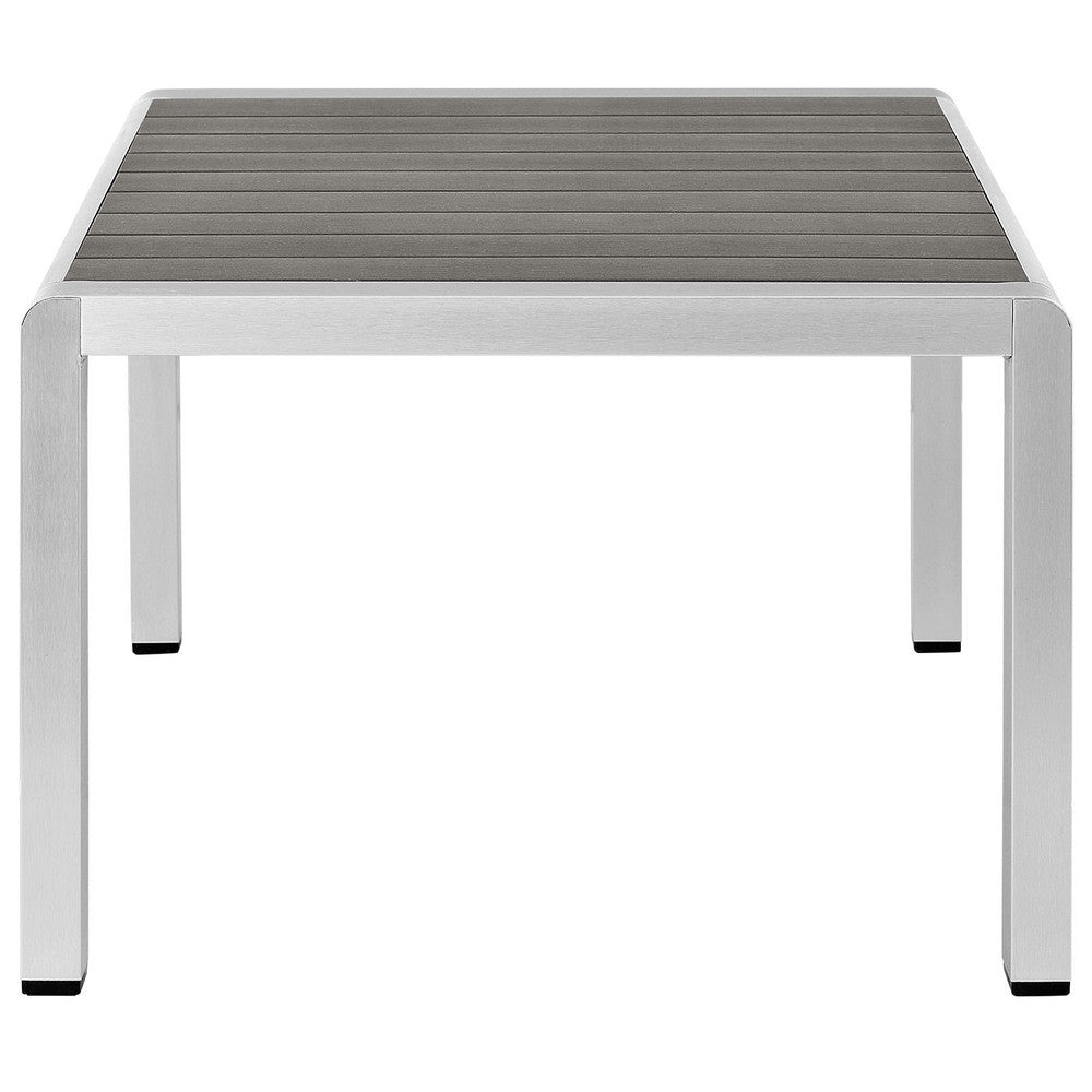 EEI-2268-SLV-GRY Shore Outdoor Patio Aluminum Coffee Table by Modway
