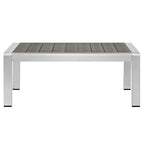 EEI-2268-SLV-GRY Shore Outdoor Patio Aluminum Coffee Table by Modway