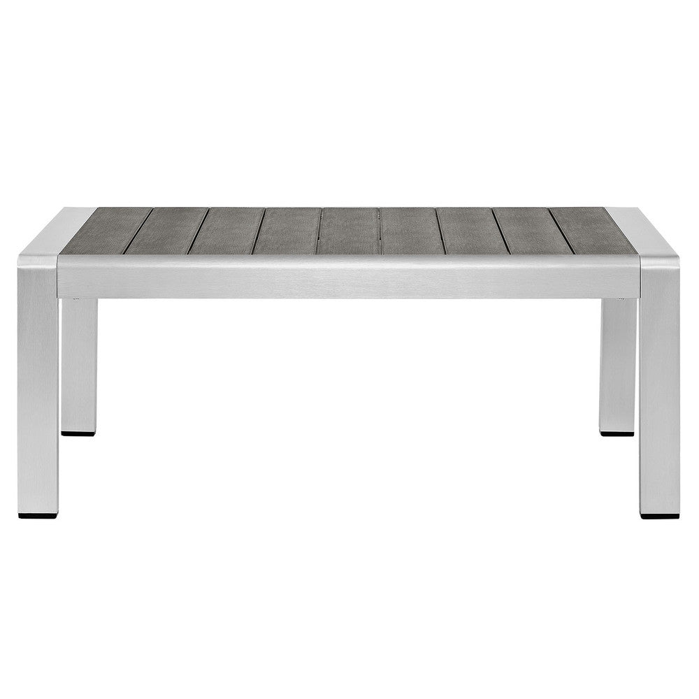 EEI-2268-SLV-GRY Shore Outdoor Patio Aluminum Coffee Table by Modway