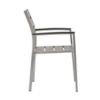EEI-3130-SLV-GRY Shore Outdoor Patio Aluminum Dining Armchair by Modway