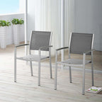 EEI-2586 Shore Outdoor Patio Aluminum Dining Chair Set of 2 by Modway