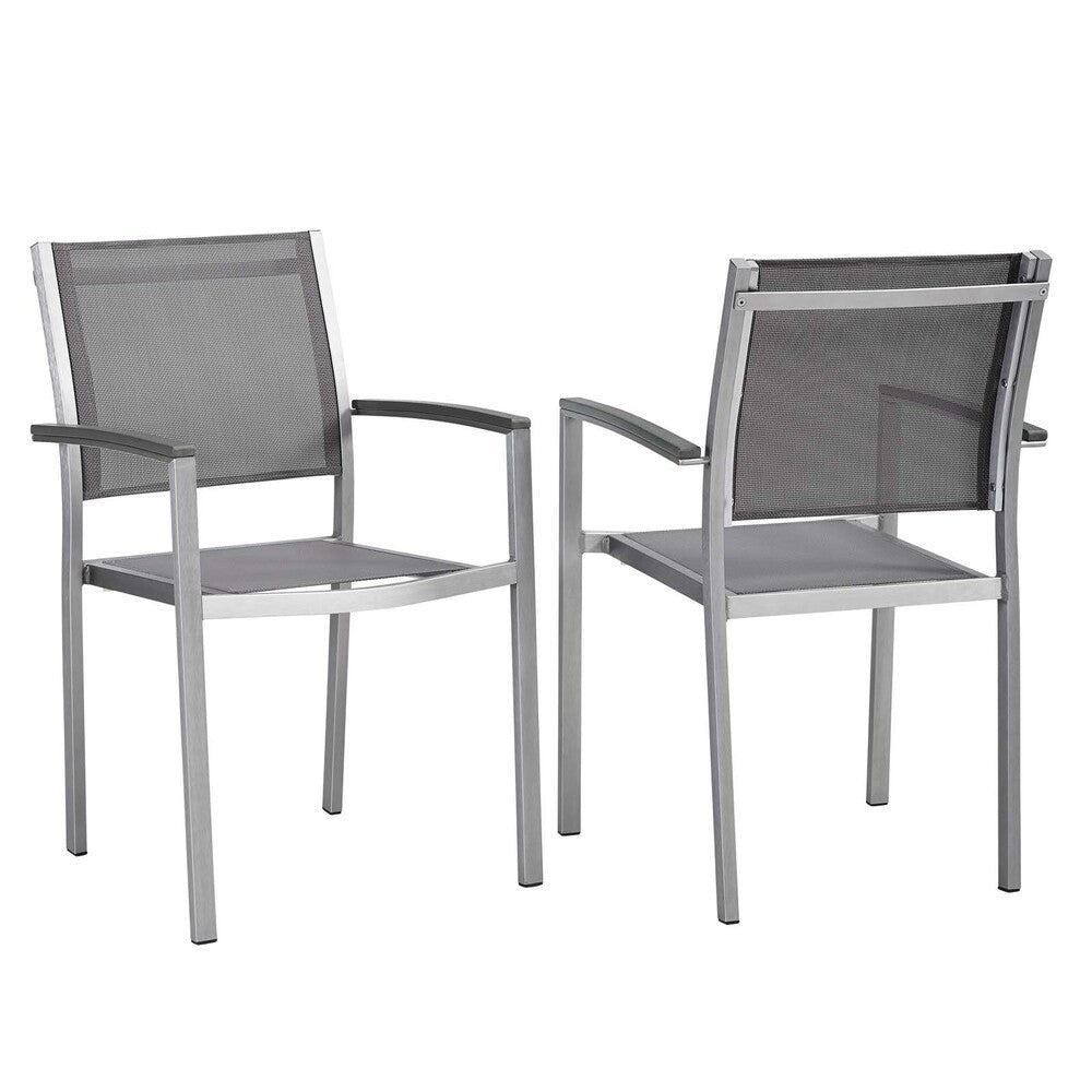 EEI-2586 Shore Outdoor Patio Aluminum Dining Chair Set of 2 by Modway