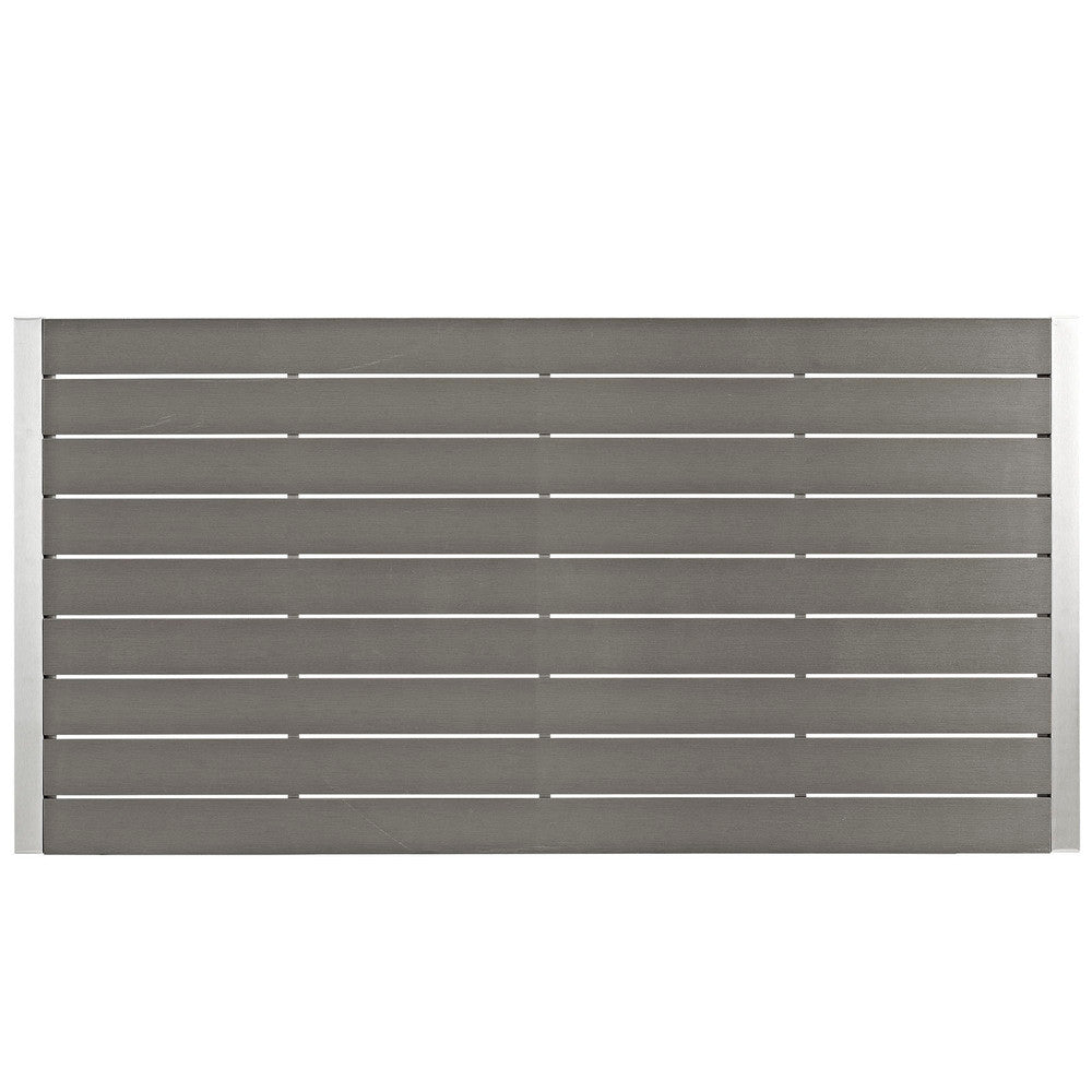 EEI-2251-SLV-GRY Shore Outdoor Patio Aluminum Dining Table by Modway