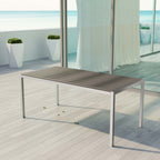 EEI-2251-SLV-GRY Shore Outdoor Patio Aluminum Dining Table by Modway