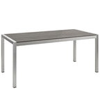 EEI-2251-SLV-GRY Shore Outdoor Patio Aluminum Dining Table by Modway