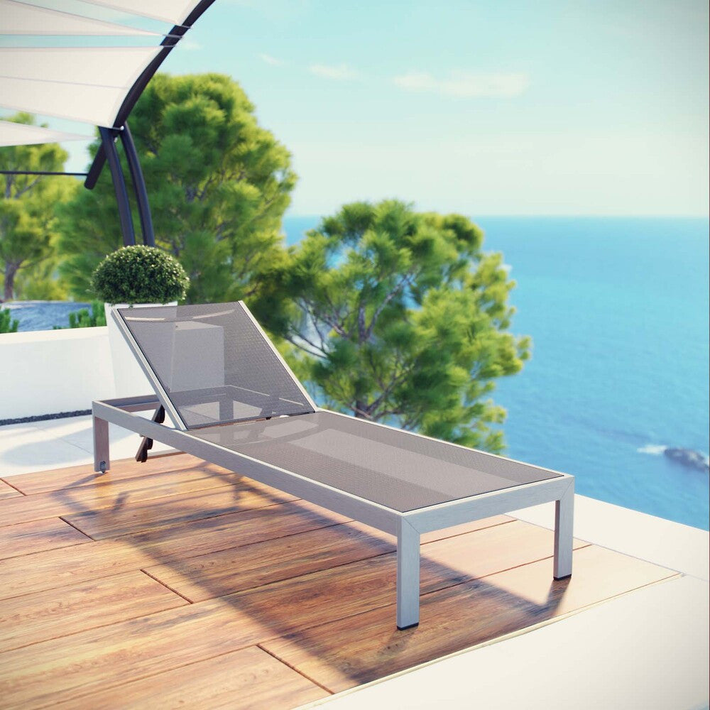 EEI-2249 Shore Outdoor Patio Aluminum Mesh Chaise by Modway