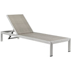 EEI-2250-SLV-GRY Shore Outdoor Patio Aluminum Rattan Chaise by Modway
