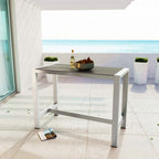 EEI-2253-SLV-GRY Shore Outdoor Patio Aluminum Rectangle Bar Table by Modway