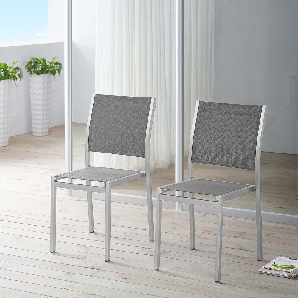 EEI-2585 Shore Outdoor Patio Aluminum Side Chair Set of 2 by Modway