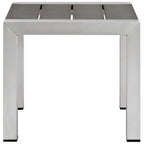EEI-2248-SLV-GRY Shore Outdoor Patio Aluminum Side Table by Modway