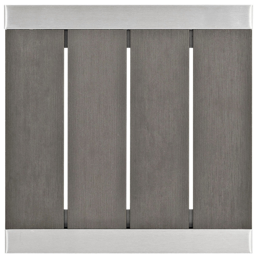 EEI-2248-SLV-GRY Shore Outdoor Patio Aluminum Side Table by Modway