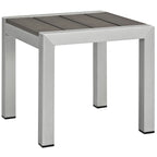 EEI-2248-SLV-GRY Shore Outdoor Patio Aluminum Side Table by Modway
