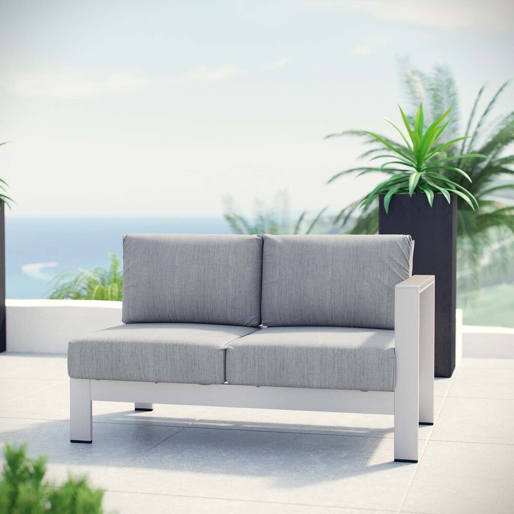 EEI-2262 Shore Right-Arm Corner Sectional Outdoor Patio Aluminum Loveseat by Modway