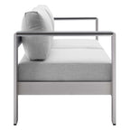 EEI-4226 Shore Sunbrella&reg; Fabric Aluminum Outdoor Patio Loveseat by Modway