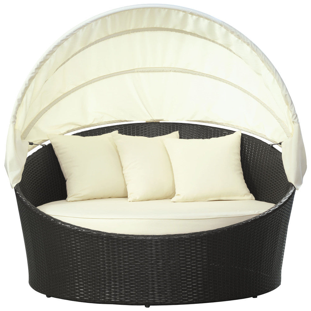 EEI-642-EXP-WHI Siesta Canopy Outdoor Patio Daybed by Modway