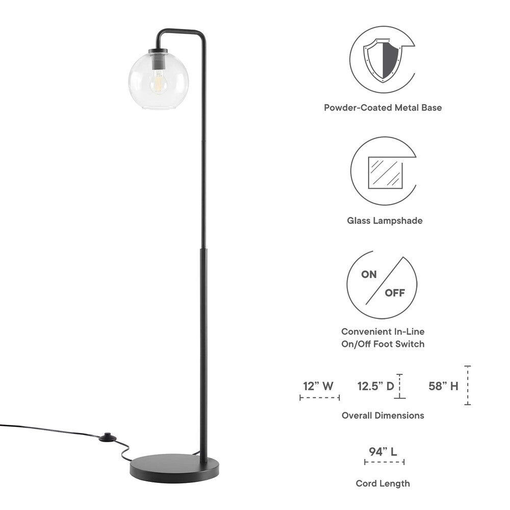 EEI-5616 Silo Glass Globe Glass and Metal Floor Lamp by Modway