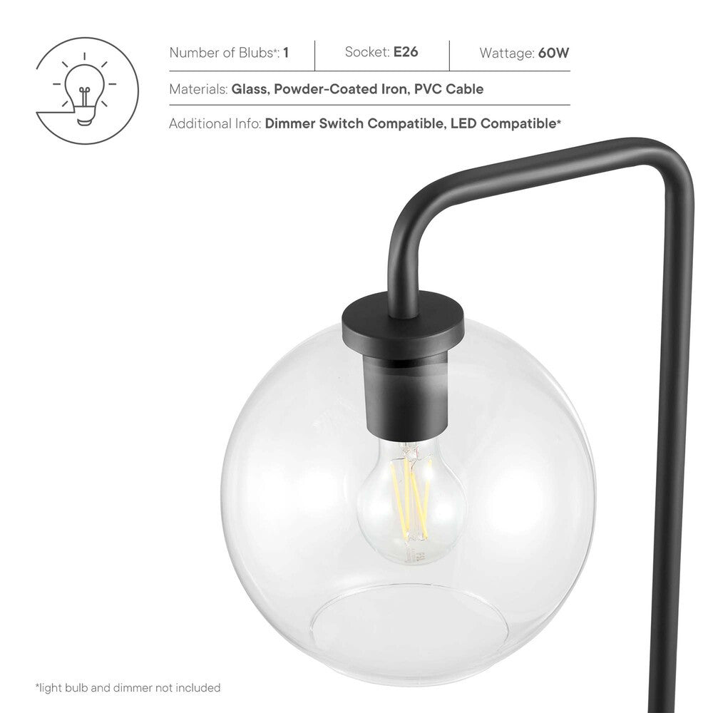 EEI-5616 Silo Glass Globe Glass and Metal Floor Lamp by Modway