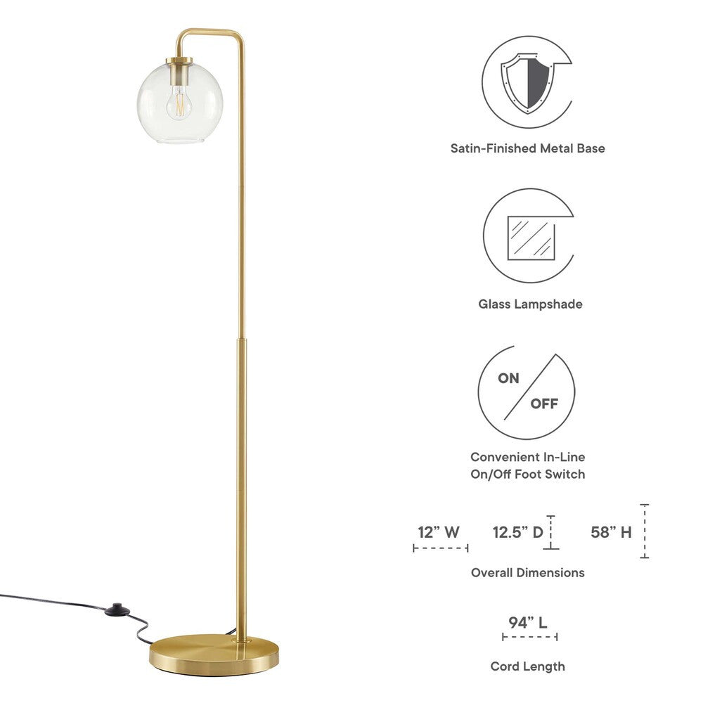 EEI-5616 Silo Glass Globe Glass and Metal Floor Lamp by Modway