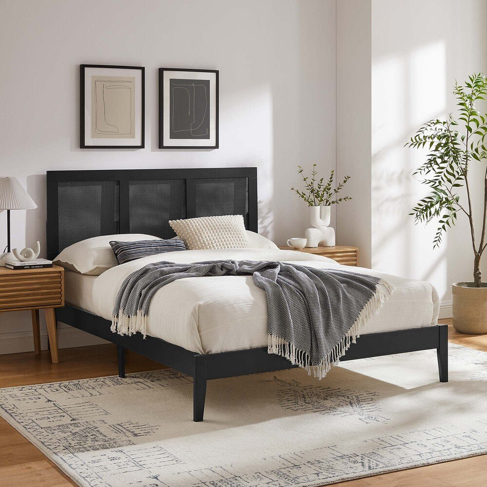 MOD-7153 Sirocco Rattan and Wood Full Platform Bed by Modway