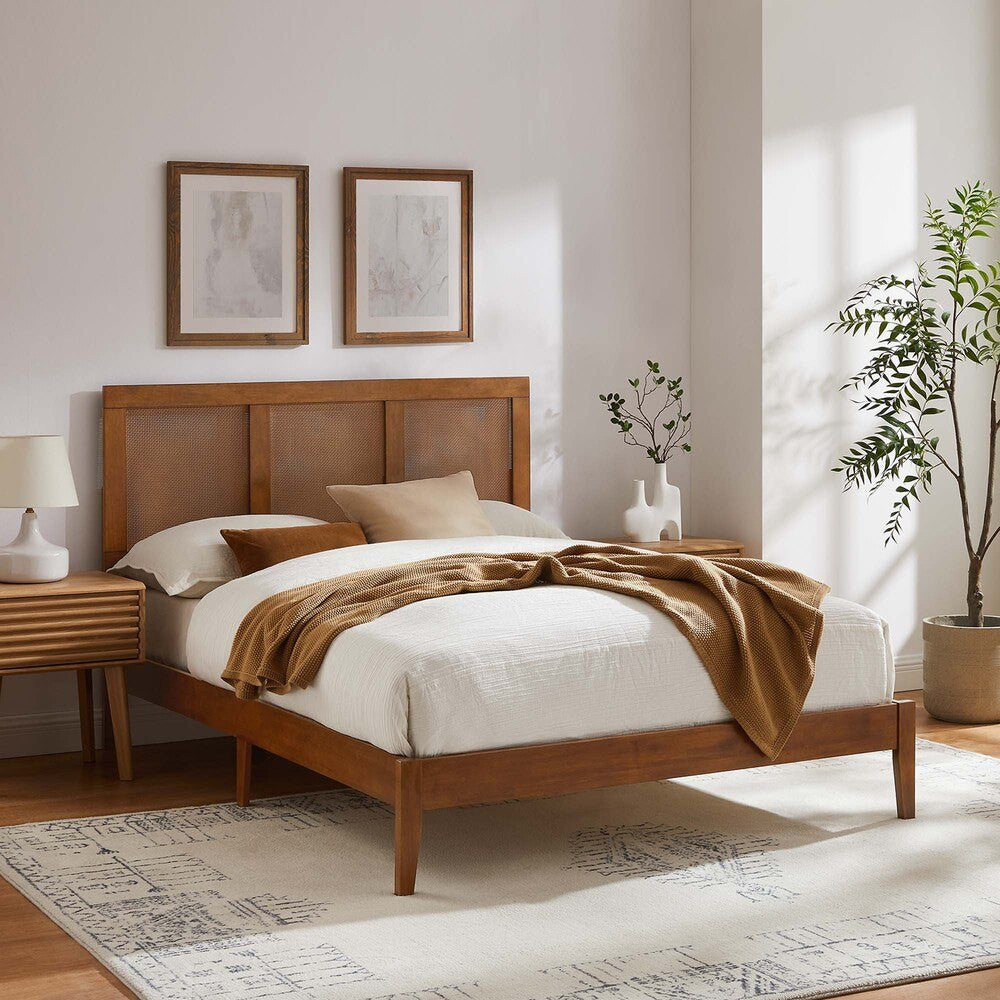 MOD-7153 Sirocco Rattan and Wood Full Platform Bed by Modway